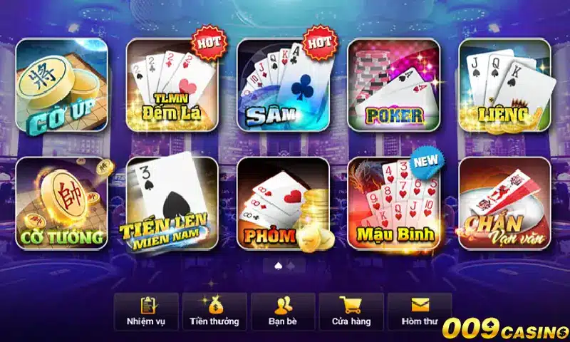 Ưu điểm nổi bật làm nên thành công của sảnh game đánh bài 009 Casino 